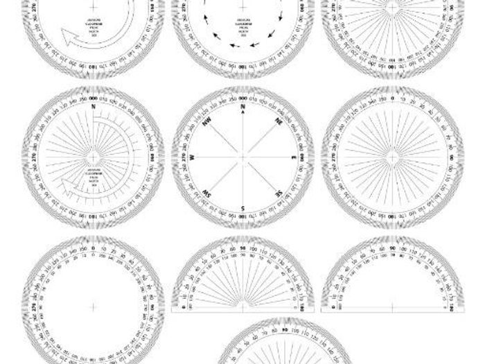 Distinct PRINTABLE PROTRACTORS /Perspective MEASURERS (round/semi-round) and edition for BEARINGS picture relating to Printable Protractors called Different PRINTABLE PROTRACTORS /Mindset MEASURERS (round/semi-round) and model for BEARINGS